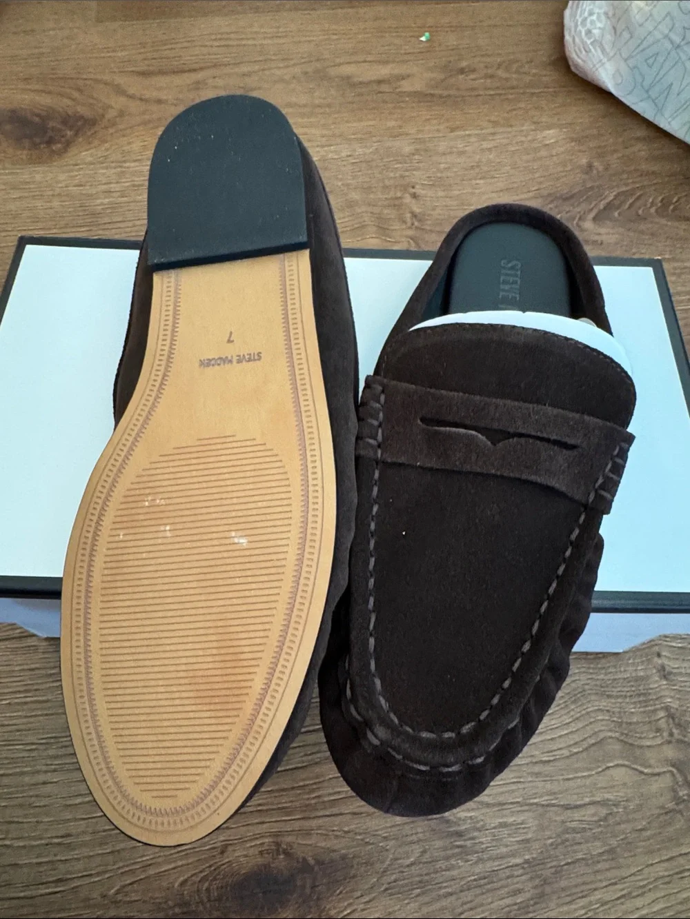 Steve Madden Dark Brown Suede Penny Loafers